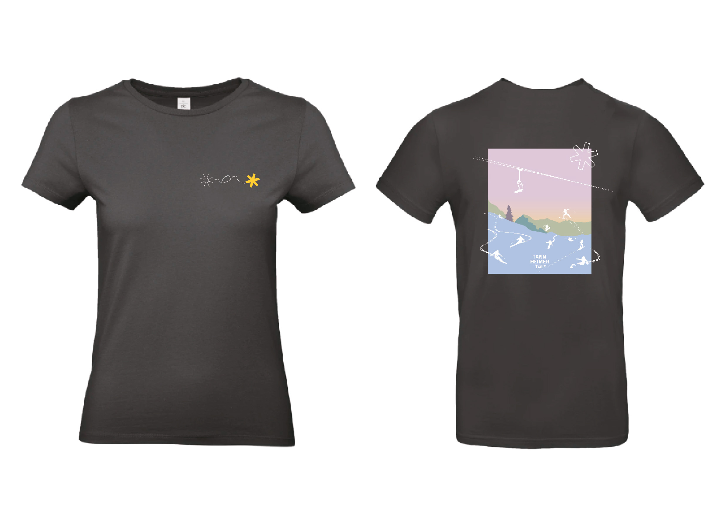 Damen T-Shirt, Black